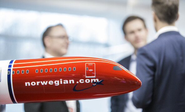 Oslo 20200130.
Flyselskapet Norwegian ASA. Kontoret til selskapets base på Gatwick flyplass utenfor London. En modell av selskapets Dreamliner står utstilt i resepsjonen. Emneord: Flyselskap, Norwegian, NAS, fly, flyselskap, flytrafikk, samferdsel, norwegian.com, logo.
Foto: Ole Berg-Rusten / NTB scanpix